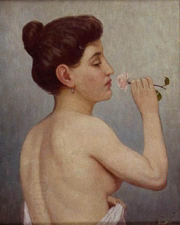 Alfred Hirv Nude with a rose China oil painting art